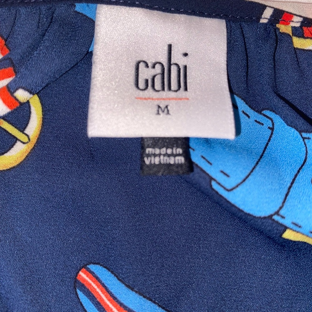 CAbi Women’s Navy and Multicolor Sleeveless Tank Top - Picture 5 of 6
